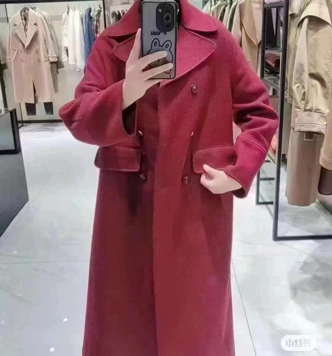 5400512商场同款女装2024新款时尚百搭羊毛纯色大衣外套新款