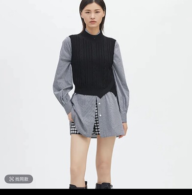 5300701专柜正品2026新款时尚百搭显瘦格子衬衫女上衣