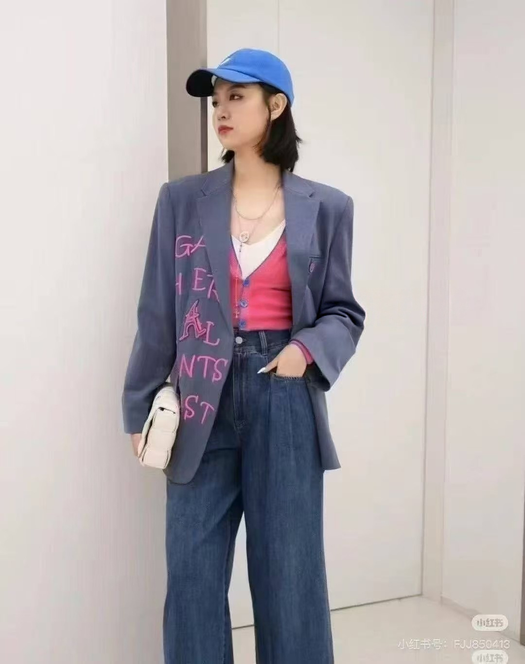 5400604阿家西装外套女2025新款宽松休闲炸街短袖西服显瘦外套