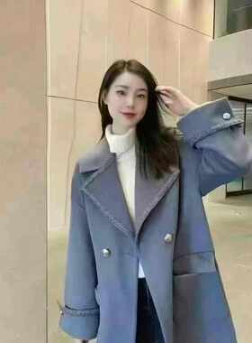 1400460哥家专柜2025新款时尚百搭修身显瘦气毛呢外套女