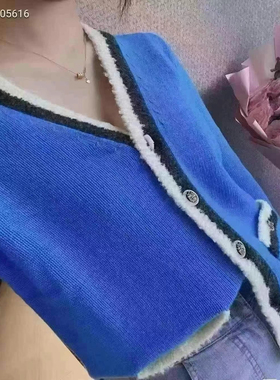 1499117哥家蓝色山羊绒开衫