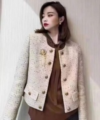 1400680专柜正品2025新款时尚百搭修身显瘦小香风外套女上衣