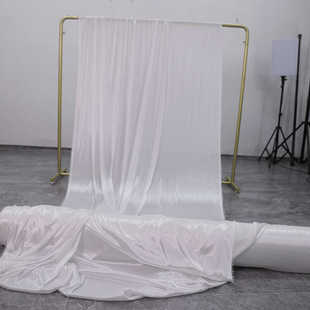 冰绸布白色布料婚庆背景纱幔婚礼堂舞台布置装饰吊顶幕布酒店桌裙