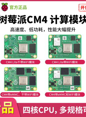 树莓派计算模块核心板 CM4可选wifi模块 RAM和EMMC 四核64位CPU