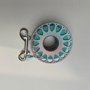 waterscuba潜水渐弯色铝合金30米线轮水肺放绳器防绕线线轴镂空