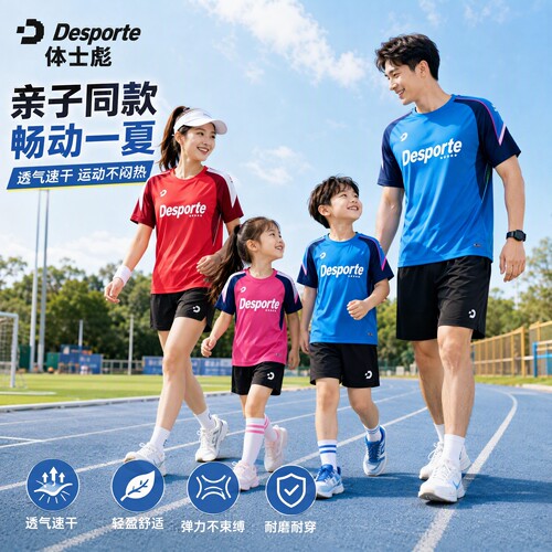Desporte体士彪足球训练短袖戈亚尼亚运动T恤男女儿童DC826810