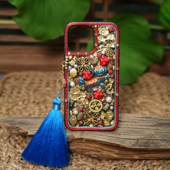 华为mate50 国风手作重工手机壳适配苹果14 P50 狮子滚绣球