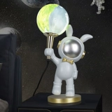 Космическая луна, космонавт, креативная настольная лампа для мальчиков для детской комнаты для кровати