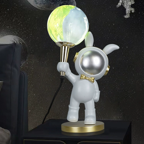 Космическая луна, космонавт, креативная настольная лампа для мальчиков для детской комнаты для кровати