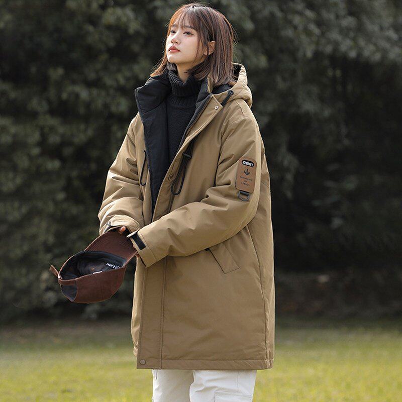 晋江棉服男女冬季中长款棉衣加厚保暖显瘦不臃肿大码宽松棉袄外套