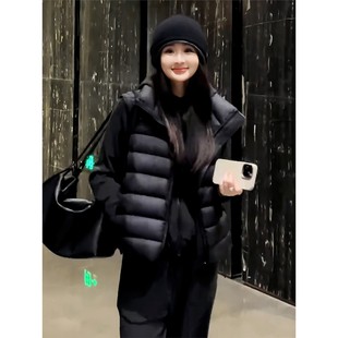 排骨羽绒马甲女款外穿2025秋冬新款宽松小个子白鸭绒背心保暖外套