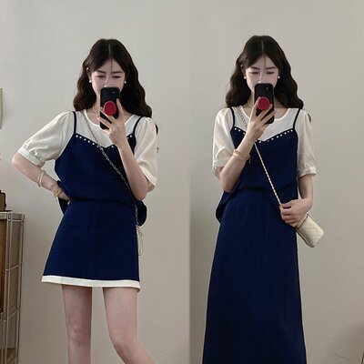 实拍~大码女装夏季新款休闲两件套时尚套装