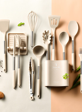 Silicone Spatula and Ladle Set with Stainless Steel Tube Han