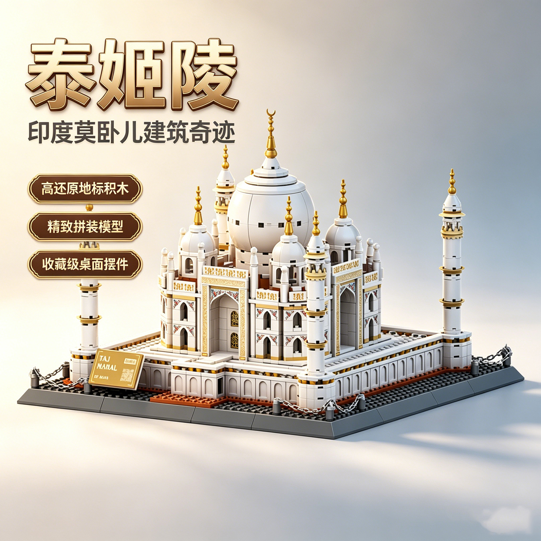 世界建筑泰姬陵积木玩具