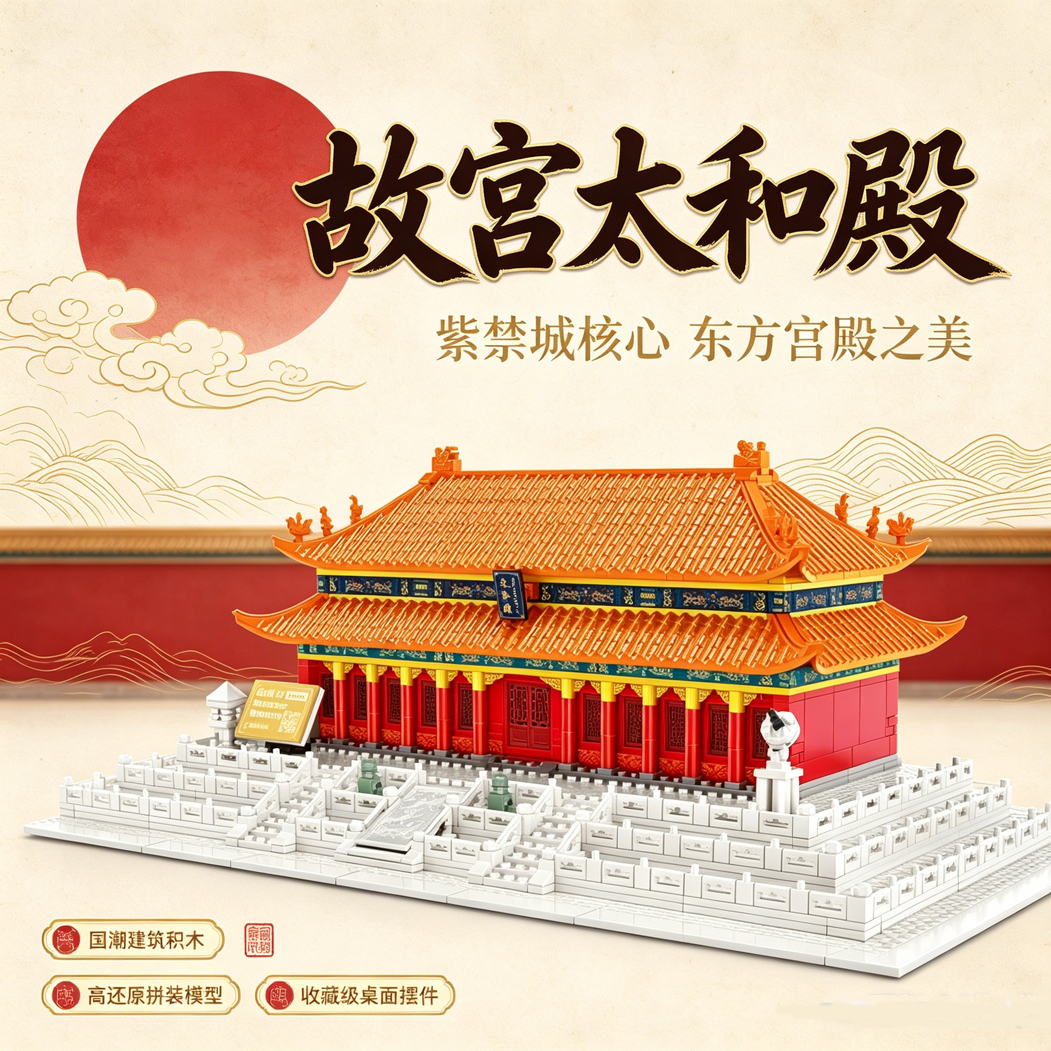 中国风古建筑积木太和殿