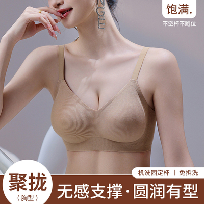 内衣女小胸显大防下垂收副乳胸罩无钢圈文胸2025新款爆款