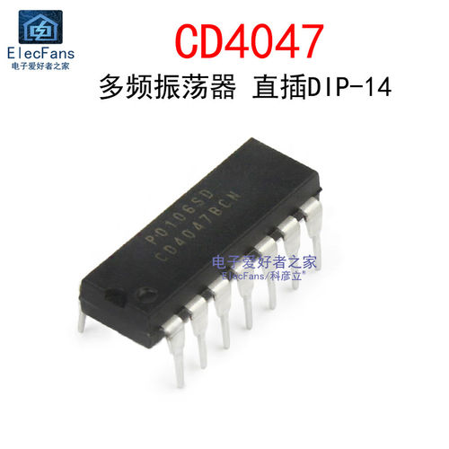 (2个)直插CD4047BE 低功耗单稳态/多谐振荡器 DIP-14 芯片CD4047