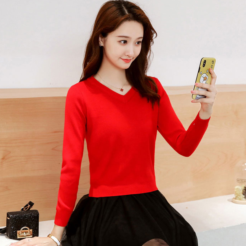 外穿小个子风新款高腰打底针织衫