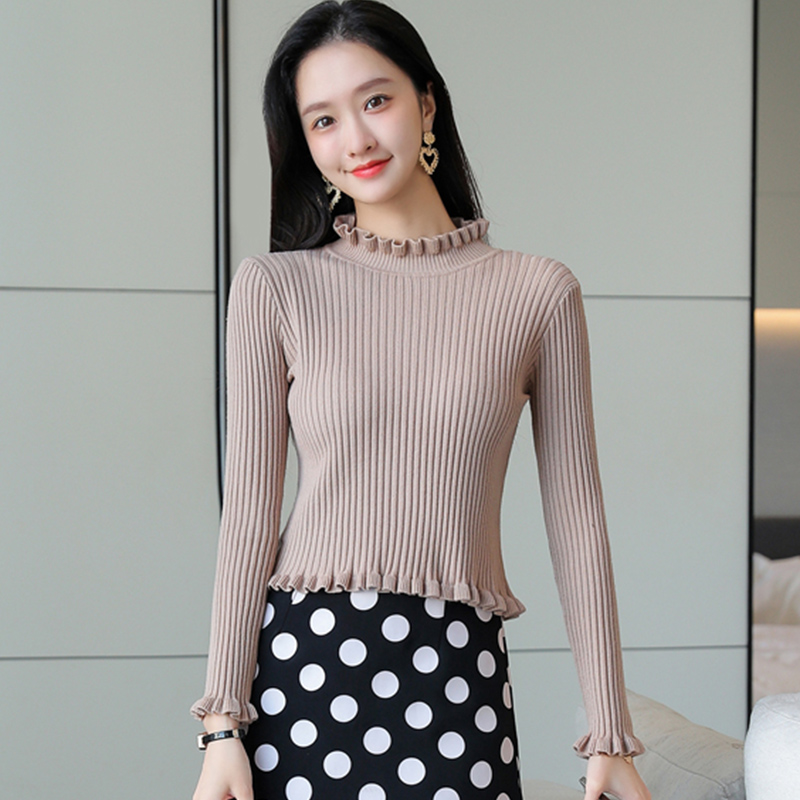 长袖通勤羊毛气质半高领木