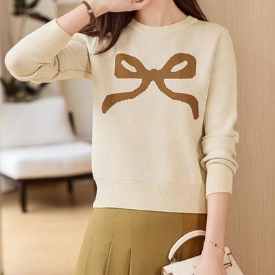 小个子短款毛衣女加厚保暖内搭2024年秋冬圆领收腰软糯针织打底衫