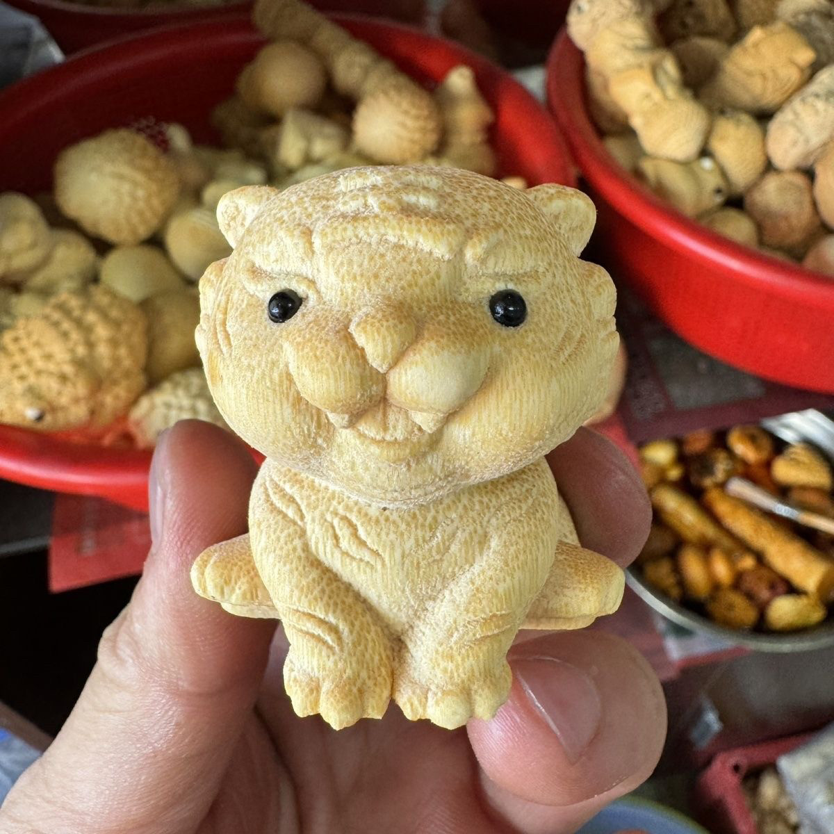 实心龙血金丝竹雕刻动物生肖老虎手把件文玩茶宠盘玩送礼收藏