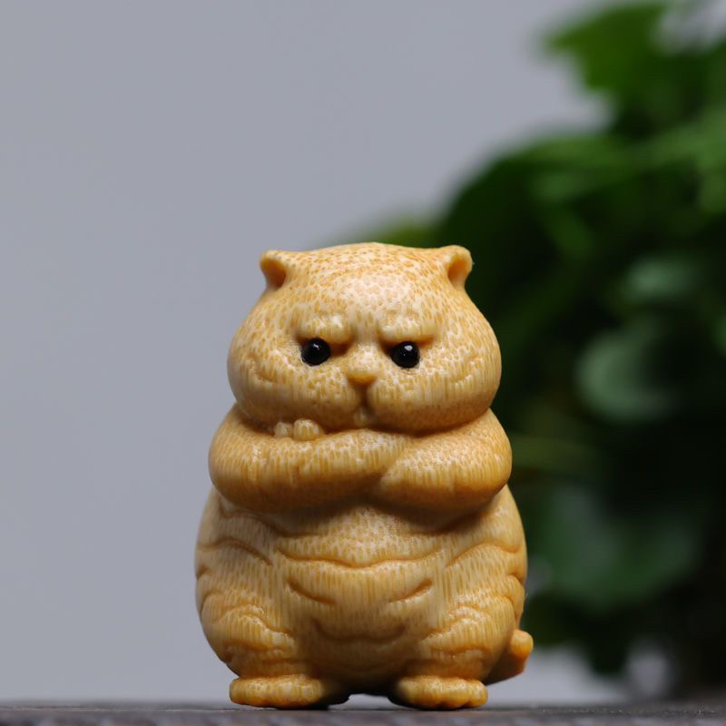 龙血金丝竹雕刻十二生肖动物呆萌竹编/竹雕
