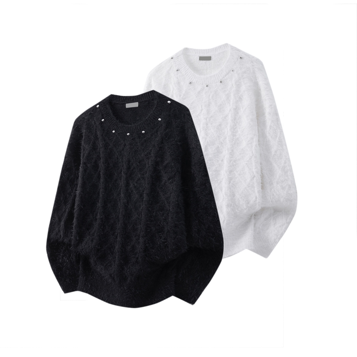 秋冬重磅小众金属设计感针织毛衣男女纯色宽松百搭慵懒风毛衫打底