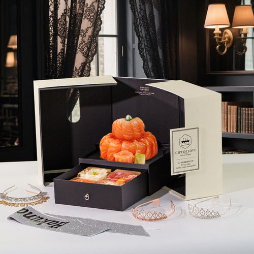 寿司三文鱼刺身蛋糕打包盒