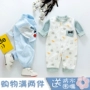 Trẻ sơ sinh nam và nữ Baby One Piece dài tay romper 3 nam và nữ Baby 6 mùa xuân và mùa hè cotton mỏng chặn quần áo leo núi - Áo liền quần đồ liền thân cho bé