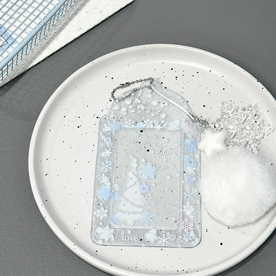 雪花透明PVC卡套小卡收纳展示