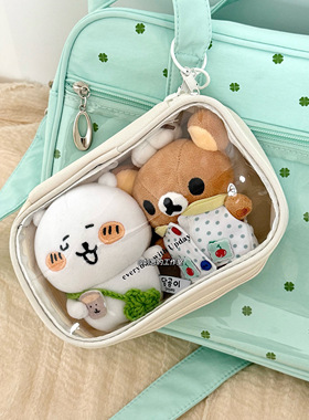 10cm13cm娃包外出遛娃包透明pvc收纳包双人娃娃包保护套展示挂包
