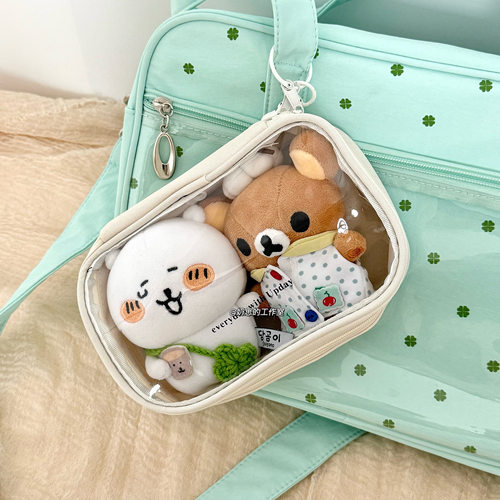 10cm13cm娃包外出遛娃包透明pvc收纳包双人娃娃包保护套展示挂包