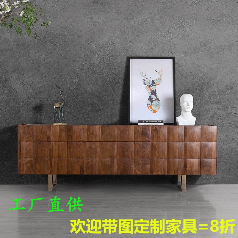 北欧表情电视柜现代简约北欧家具定制黑胡桃木橡木实木视听柜玄关|msdalam kategori perabot kediaman, kabinet, kabinet TV - dari Buy2taobao.com untuk memberikan perkhidmatan ejen Taobao profesional membeli