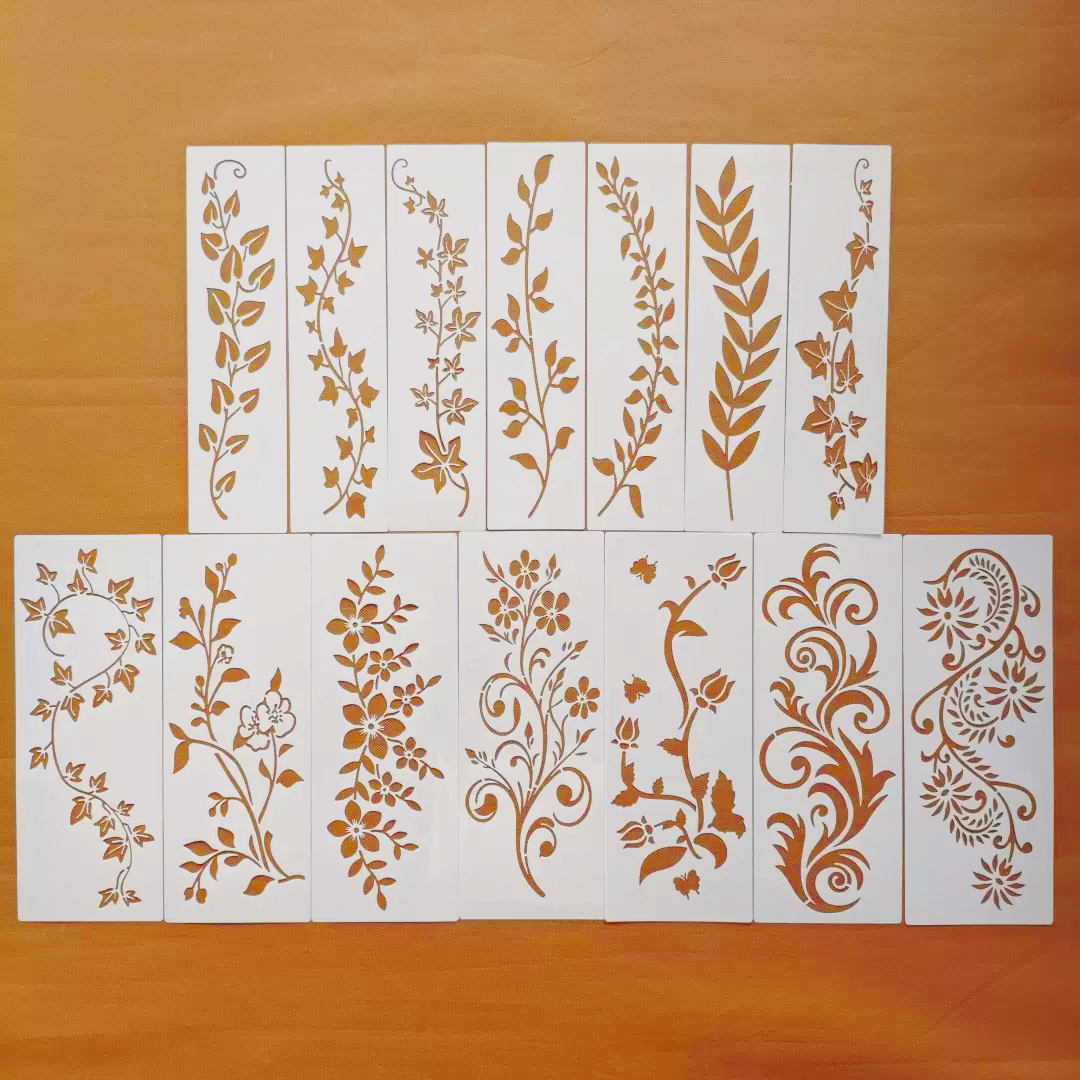 花卉花边儿童手账涂鸦镂空模板图片