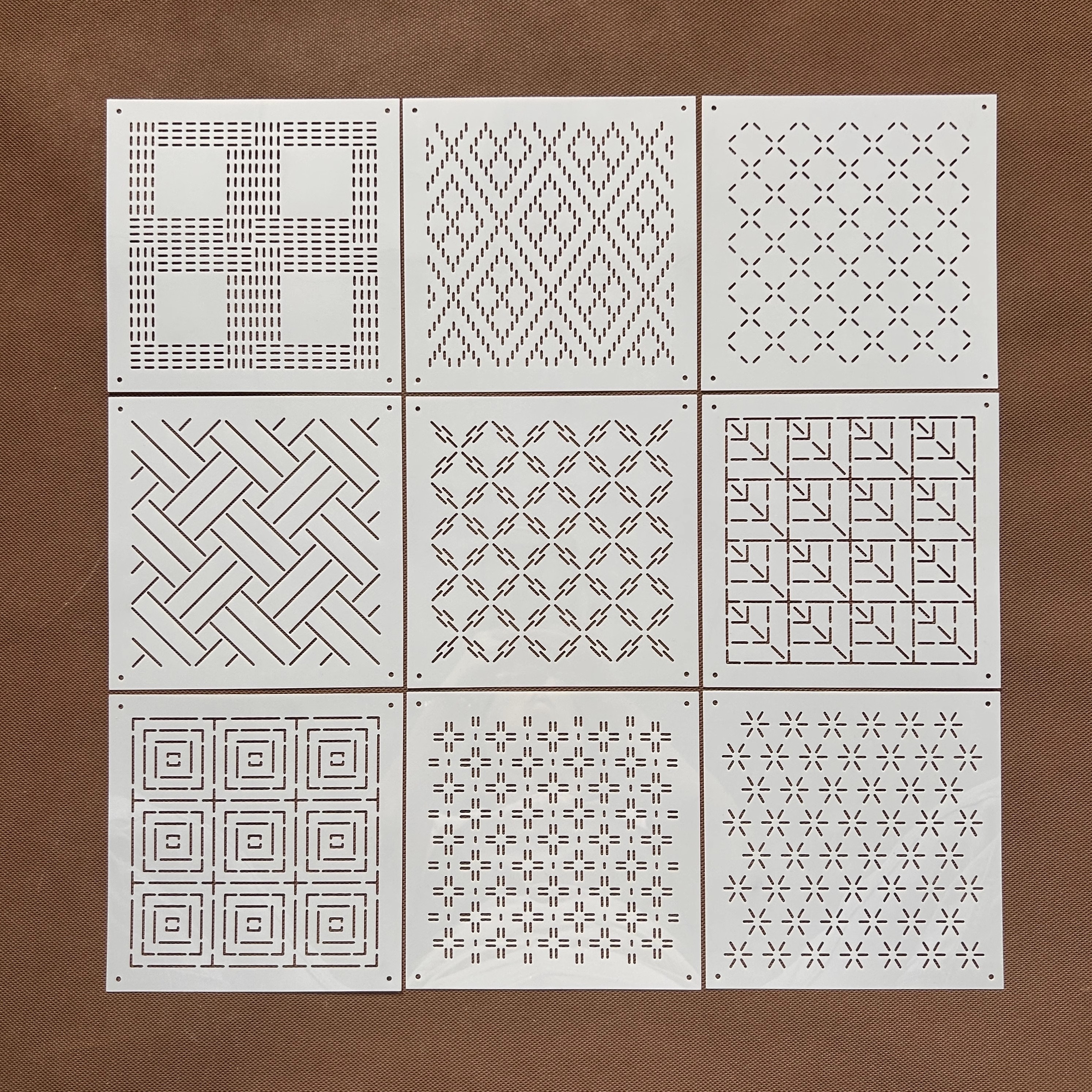 几何图形刺子绣模板点阵系列绘画镂空绣花板辅助工具装饰喷绘涂鸦图片