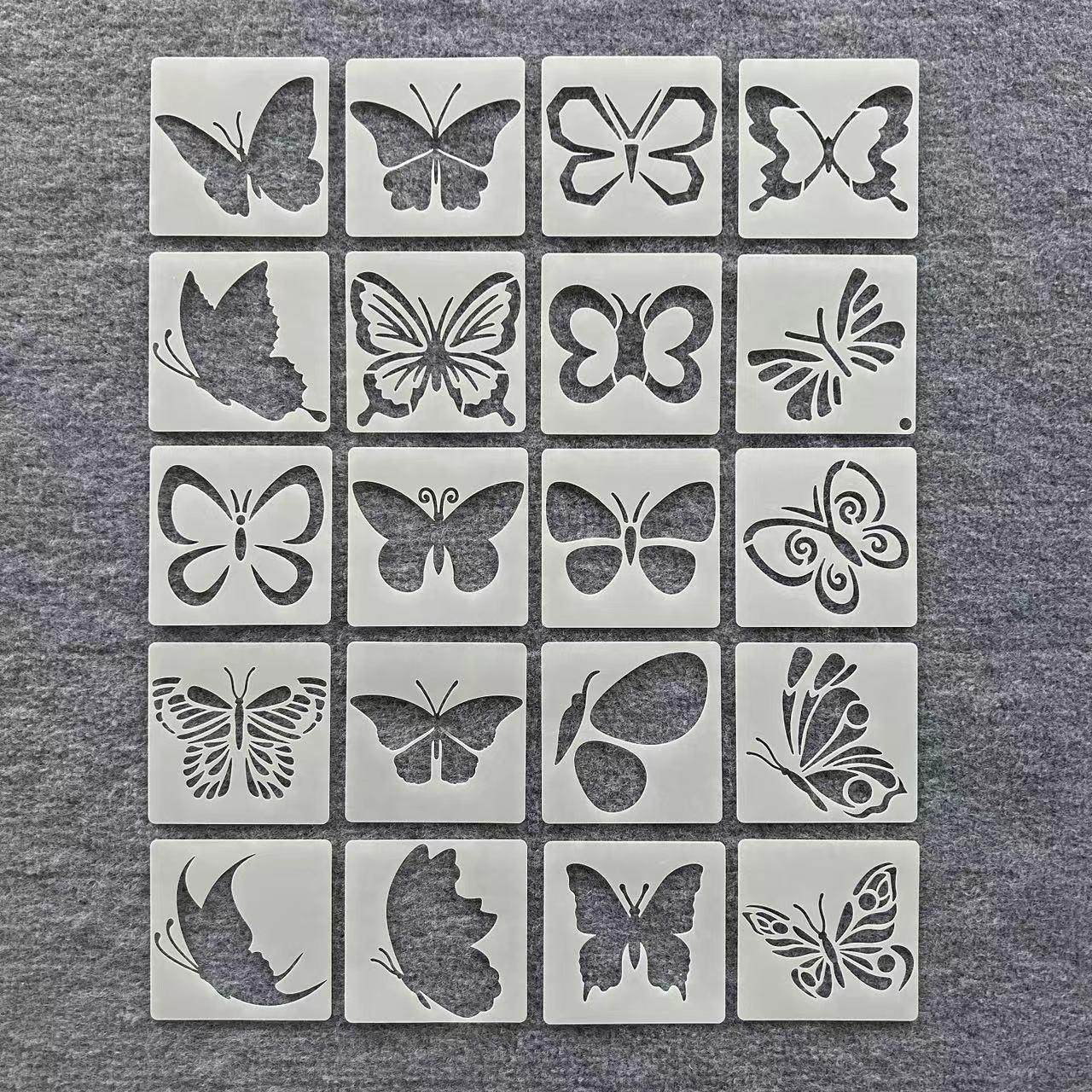 小号蝴蝶图形绘画儿童手账制作蛋糕饼干喷涂拉花辅助镂空画板模板