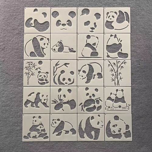 涂鸦创意熊猫新款绘图软模板尺