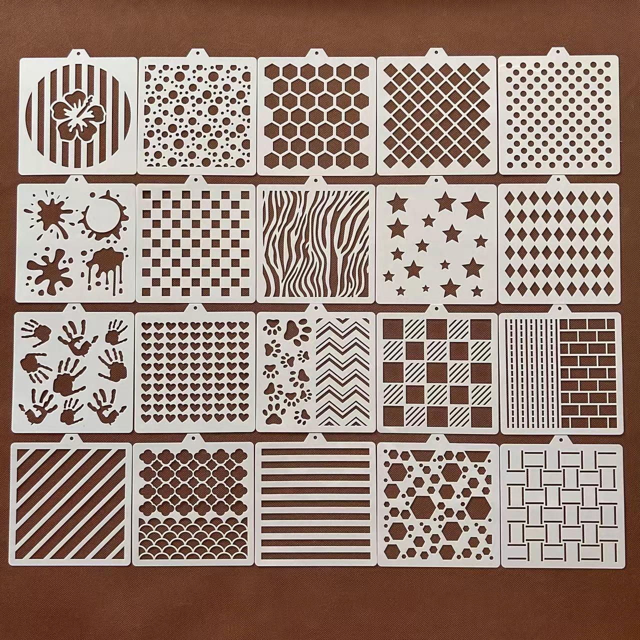 几何菱格花纹绘画喷涂模具