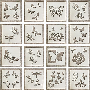 儿童校园手账创意蝴蝶DIY绘画模板面包装饰墙绘镂空模板喷绘板