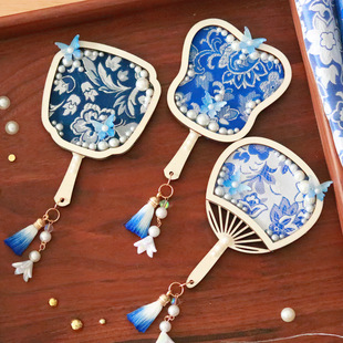 非遗手工冰箱贴宋锦珍珠画青花瓷国风团建亲子DIY材料包半成品