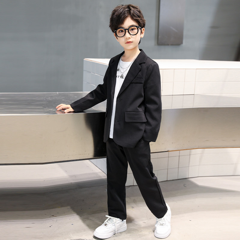 男童西装套装春秋韩版男孩休闲小西服帅气儿童时尚走秀礼服潮酷