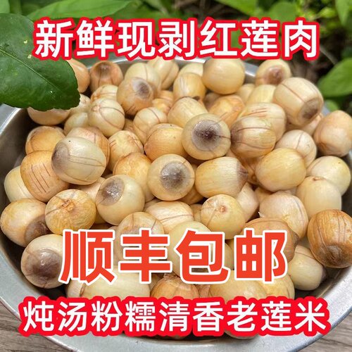 新鲜莲子红莲炖汤煮粥粉糯易煮