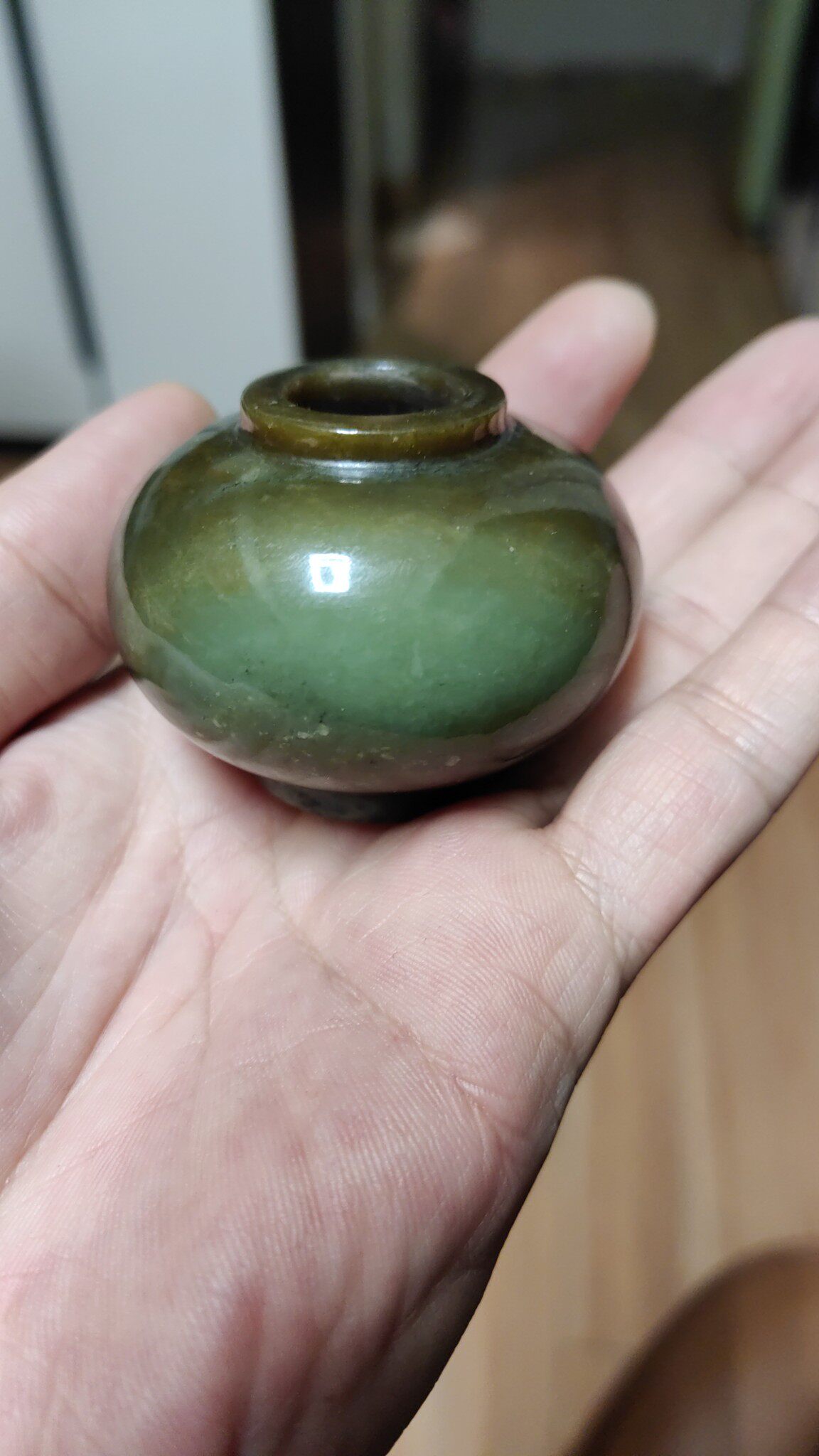 河磨玉椴树林细皮精品香炉摆件和田玉手把件