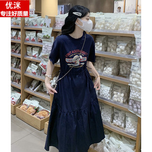 初中生学院风甜美可爱少女孩收腰显瘦中长款 女大童连衣裙夏季 裙子