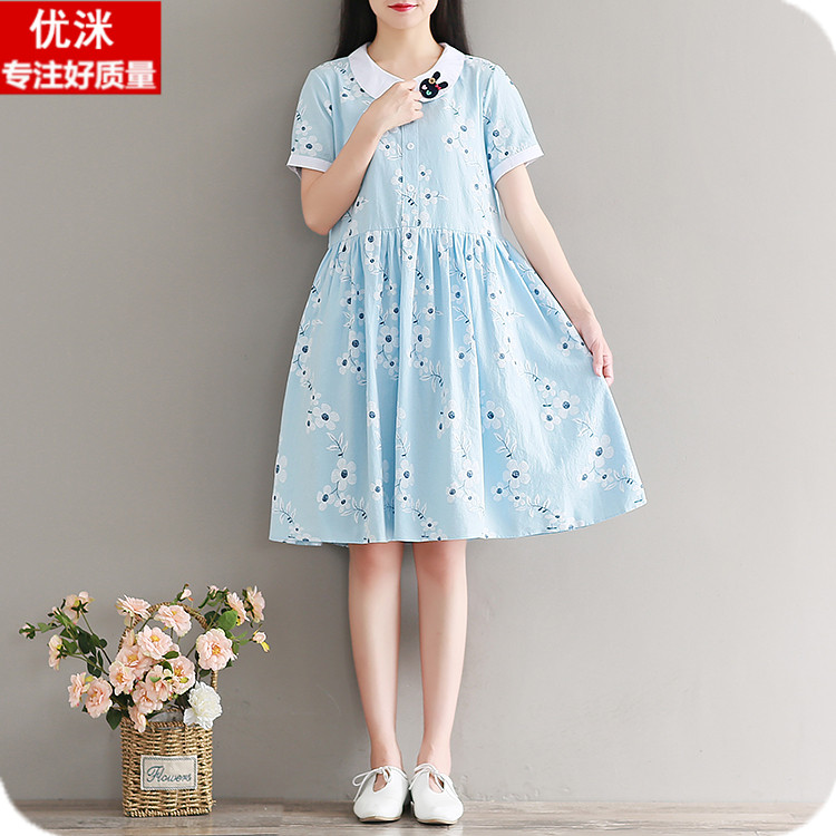 连衣裙少女孩12-15岁大码宽松