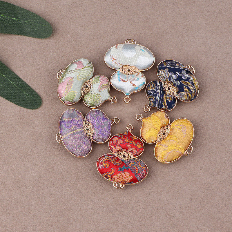 复古花卉葫芦项链吊坠新中式国风配饰图案吊坠非遗仿宋锦两面手工,饰品/流行首饰/时尚饰品新,其他DIY饰品配件,淘宝优惠券,粉丝福利购,淘宝优惠卷