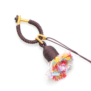 藏式 手搓棉线小流苏包包钥匙扣挂件绳手机挂件编绳流cosplay古风