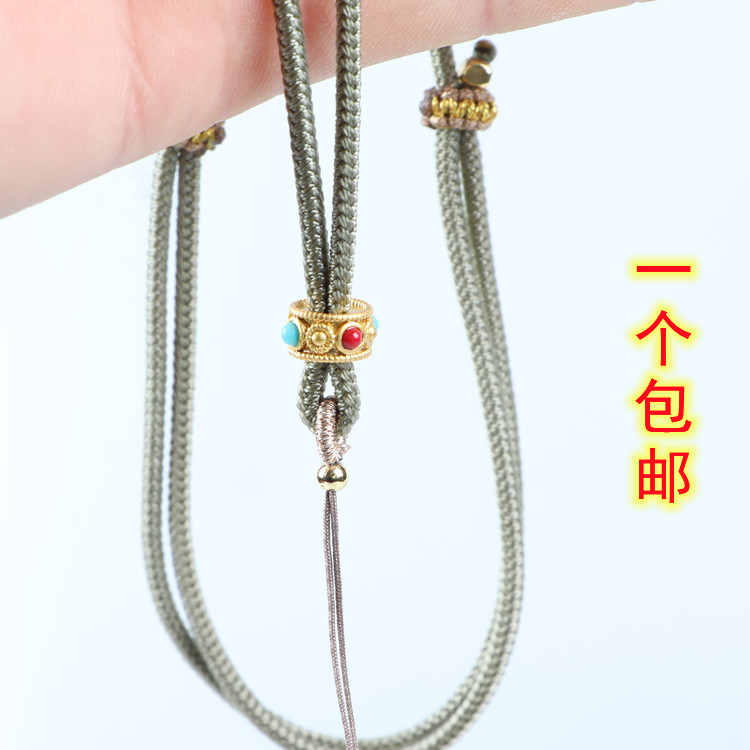 沙金卡扣吊坠挂绳玉佩翡翠黄金佛牌挂脖挂坠绳子项链挂件绳可调节