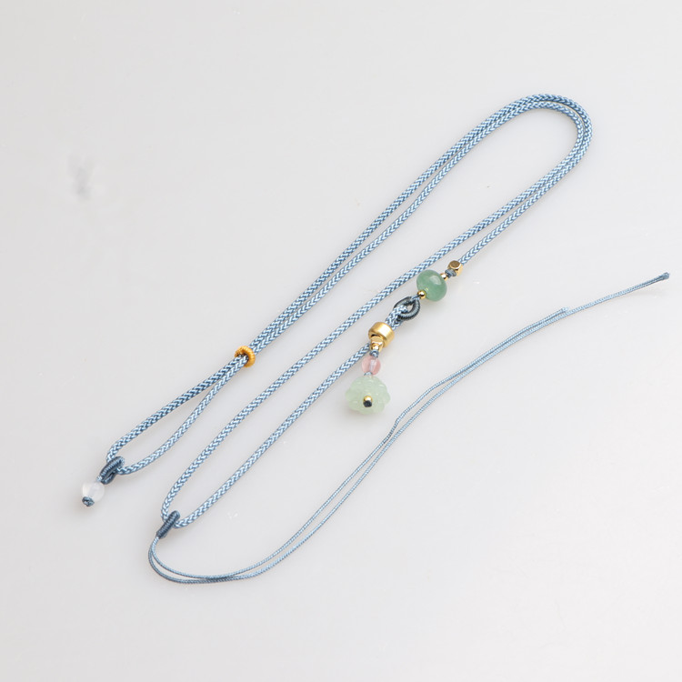 DIY手工编织莲蓬项链绳玉佩蜜蜡