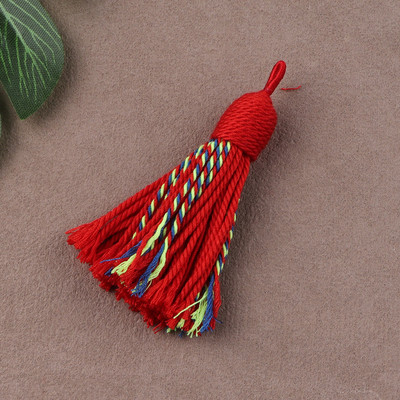 混色流苏民族风手搓棉线DIY挂件